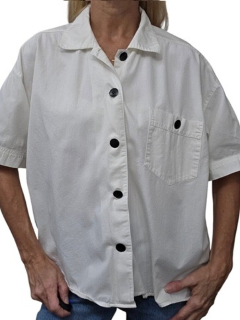 Vintage 90s Esprit Sport Graphic Cotton Camp Shirt Made Hong Kong L